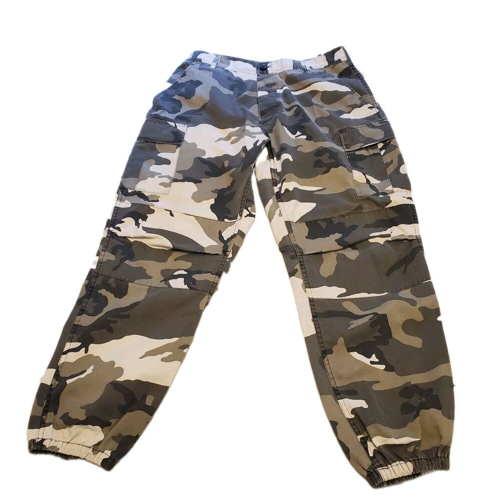 Rothco Ultra Force BDU Snow Camo Cargo Pants Mens Large White Black Grey